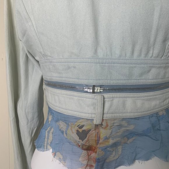 Christian Dior Light Blue Denim Jacket w/ Floral - Picture 4 of 8